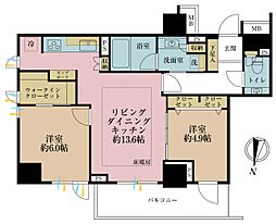 パークハウス平河町 2LDKの間取図画像