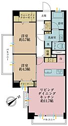 松見坂武蔵野マンション 2LDKの間取図画像