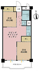 間取り：2LDK、専有面積41.31m2