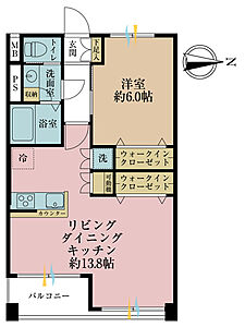 間取り:1LDK、専有面積47.03m2、バルコニー面積3.3m2 間取り:1LDK、専有面積47.03m2、バルコニー面積3.3m2