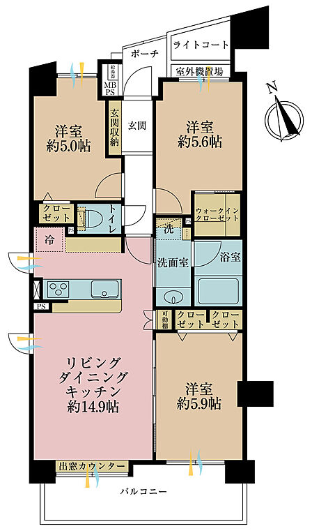 3LDK 間取り