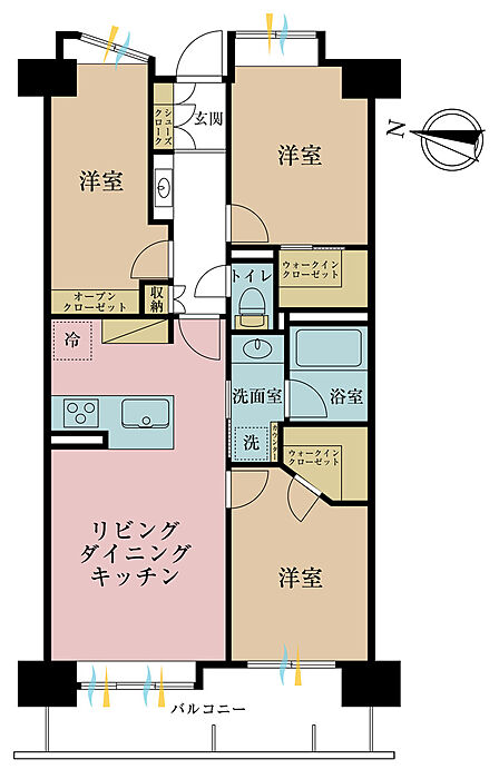 3LDK 間取り