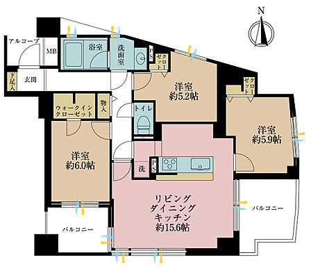 3LDK 間取り