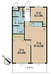 パレス京浜蒲田 2LDKの間取図画像