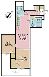 ダイヤハイツ三軒茶屋 2LDKの間取図画像
