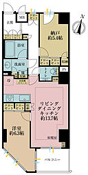 リシェ広尾 1SLDKの間取図画像