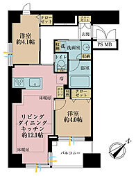 ダイナシティ三田 2LDKの間取図画像