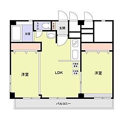 広尾ハイツ 2LDKの間取図画像