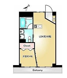 目黒ロイヤルプラザ 1LDKの間取図画像