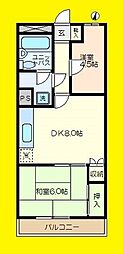六浦・メゾン南糧 2DKの間取図画像