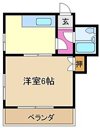 エレガンス金沢文庫 ワンルームの間取図画像