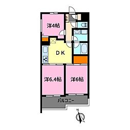 ホーユウパレス六浦 3DKの間取図画像