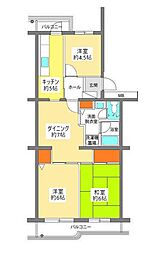 シーブリーズ金沢4号棟 3LDKの間取図画像
