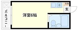 エスケイハイツ ワンルームの間取図画像