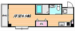 キャンサー 1Kの間取図画像