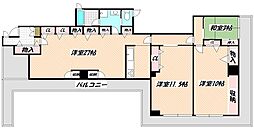 東京メトロ東西線 妙典駅 徒歩7分の賃貸マンション 5階2SLDKの間取り
