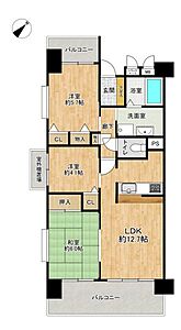 間取り:窓が多く光を取り込みやすい角部屋。心地よい風が通る、暮らしやすい住まいです。 間取り:窓が多く光を取り込みやすい角部屋。心地よい風が通る、暮らしやすい住まいです。