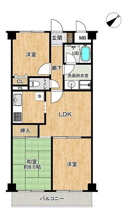 3LDK 間取り