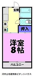 フォーシーズン 1Kの間取図画像