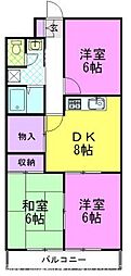 館野コーポ 3DKの間取図画像