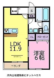 メゾンドール・エル 1LDKの間取図画像