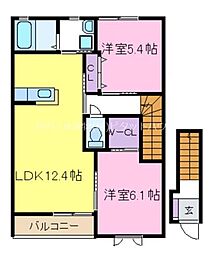 コート・クレール 2LDKの間取図画像