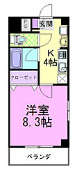 sunvario宇都宮駅前 1Kの間取図画像