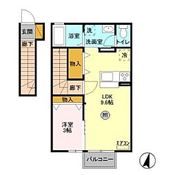 フォーゲルテラスロート2 1LDKの間取図画像