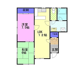 M&MハイツA 2LDKの間取図画像