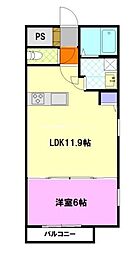 ラミューズ宮みらい 1LDKの間取図画像