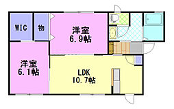 エテルノ・コート3 2LDKの間取図画像