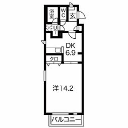 ディアーナM 1DKの間取図画像