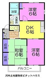 T・KビレッジA 3DKの間取図画像
