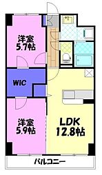 アグレアーブル 2LDKの間取図画像