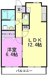 ピーノドゥーエ 1階1LDKの間取り