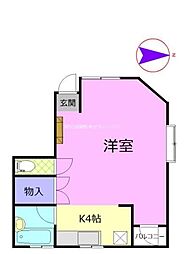 エスポアールドエリ ワンルームの間取図画像