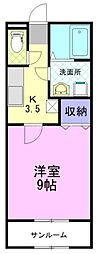 オール・ドゥ・パレ 1Kの間取図画像