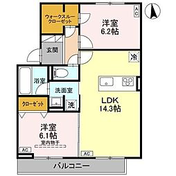 TORISIAS城東 2LDKの間取図画像