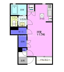 カーサアルスール ワンルームの間取図画像
