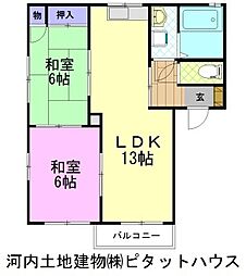 コーポラスあずまC 2LDKの間取図画像
