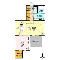 パルティール 1LDKの間取図画像