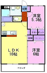 Y&MTAKAHASHI1 2LDKの間取図画像