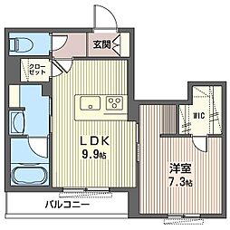 GRANDSTELLA 1LDKの間取図画像