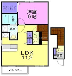 サンハイツ 1LDKの間取図画像