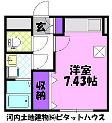 ジーク ワンルームの間取図画像
