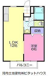 光陽台参番館 1LDKの間取図画像