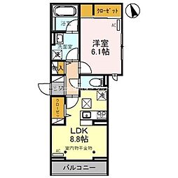 TORISIAS今泉3丁目 1LDKの間取図画像