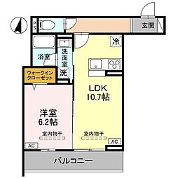 TORISIAS ゆいの杜6丁目 D棟 1LDKの間取図画像