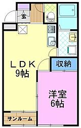 ハイツ.S.E.B 1LDKの間取図画像