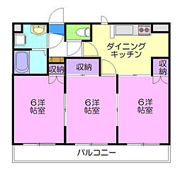 アーバンシェルビル 3DKの間取図画像